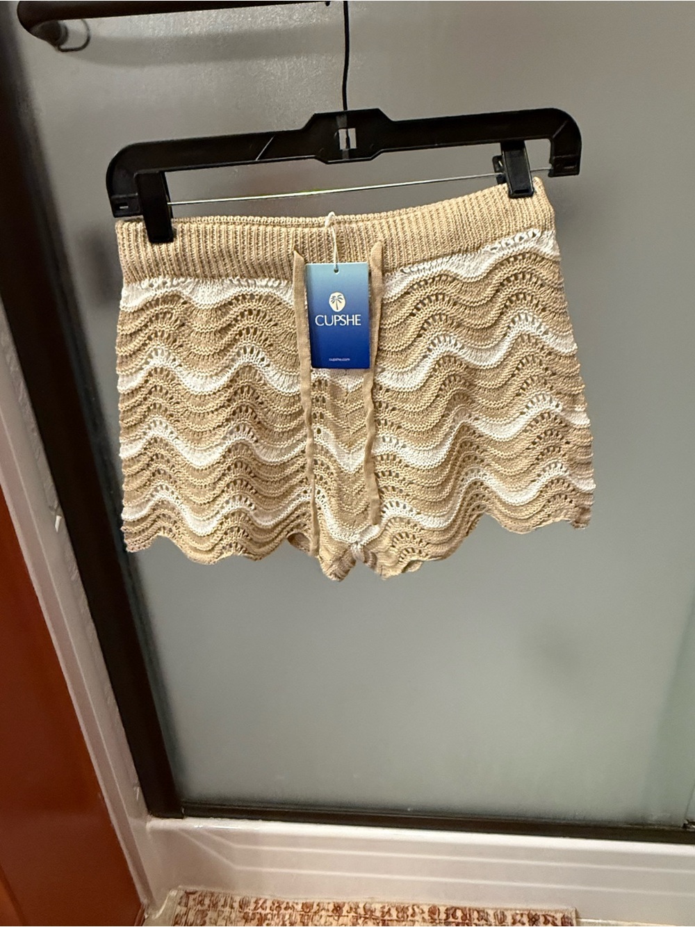 Cupshe Beige and White Crochet Swim Coverup Set - Picture 3 of 5